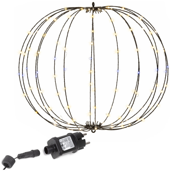 Kula świąteczna do ogrodu 160 LED bombka IP44 ciepły biały + biały flash 806273