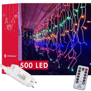 Kurtyna świetlna 1000 led 45 m sople ciepły biały z zimnym białym flash 335865 Kurtyna świetlna 1000 led 45 m sople ciepły biały z zimnym białym flash 335865