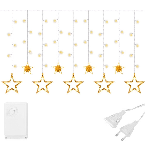 Kurtyna świetlna 138 Led lampki wewnętrzne ciepły biały 336012