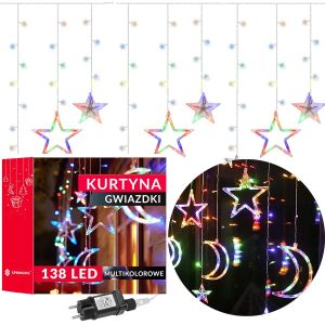 Kurtyna świetlna 138 Led światełka świąteczne multikolor 335955 Kurtyna świetlna 138 Led światełka świąteczne multikolor 335955