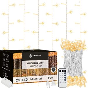 Kurtyna świetlna 200 led lampki choinkowe sople girlanda 379004 Kurtyna świetlna 200 led lampki choinkowe sople girlanda 379004