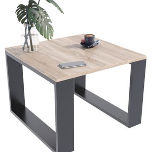 Kwadratowa ława kawowa dąb sonoma + czarny – Riro 390561 Kwadratowa ława kawowa dąb sonoma + czarny – Riro 390561