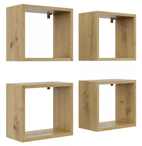 Kwadratowe półki na ścianę dąb artisan - Sarren 217811