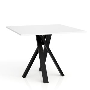 Kwadratowy stół IGO 80×80 nierozkładany z metalową podstawą – biały 727114 Kwadratowy stół IGO 80×80 nierozkładany z metalową podstawą – biały 727114