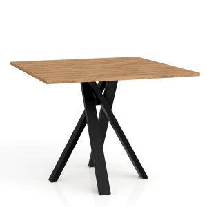 Kwadratowy stół IGO 90×90 nierozkładany z metalową podstawą-dąb craft złoty 727162 Kwadratowy stół IGO 90×90 nierozkładany z metalową podstawą-dąb craft złoty 727162