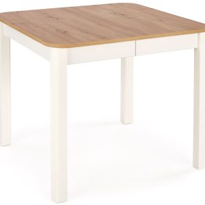 Kwadratowy stół rozkładany dąb artisan + biały – Vetica 334304 Kwadratowy stół rozkładany dąb artisan + biały – Vetica 334304