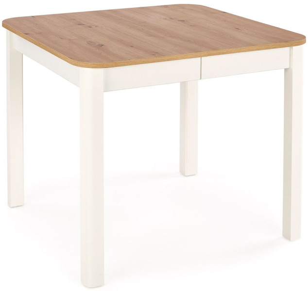 Kwadratowy stół rozkładany dąb artisan + biały - Vetica 334304
