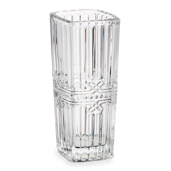 Kwadratowy wazon z kryształowym wzorem, 15 cm 269531