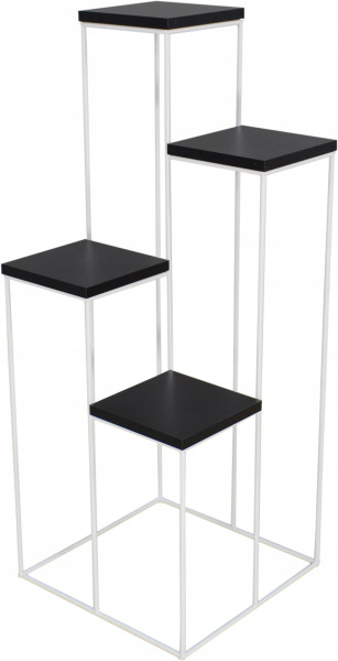 Kwietnik Druciany 4 Poziomy Stojak Na Kwiaty Loft Biały+Czarny MiniPearl 926496