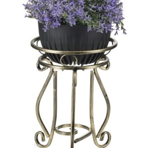 Kwietnik metalowy 37 cm Złoty Klasyczny do Salonu 383180 Kwietnik metalowy 37 cm Złoty Klasyczny do Salonu 383180