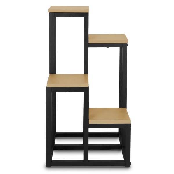 Kwietnik metalowy 4 półki 67,5 cm nowoczesny stojak na kwiaty loft czarny 412120
