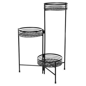 Kwietnik metalowy 60 cm czarny 927959 Kwietnik metalowy 60 cm czarny 927959