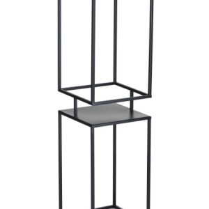 Kwietnik metalowy czarny 2 poziomy 87 cm industrialny 89282 Kwietnik metalowy czarny 2 poziomy 87 cm industrialny 89282