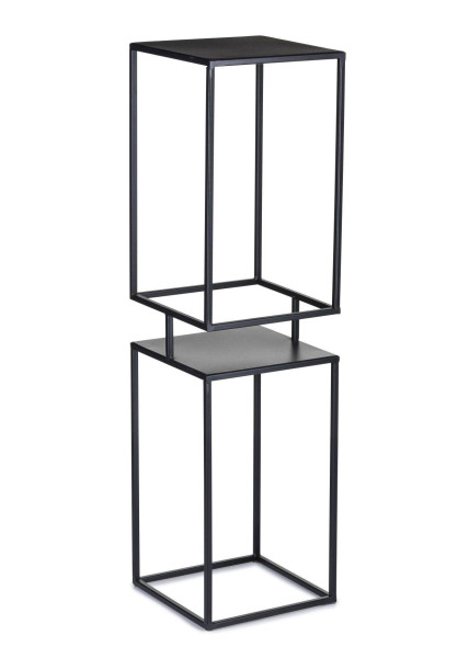 Kwietnik metalowy czarny 2 poziomy 87 cm industrialny 89282
