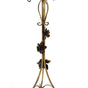 Kwietnik metalowy ozdobiony różami złoty 95 cm 431266 Kwietnik metalowy ozdobiony różami złoty 95 cm 431266