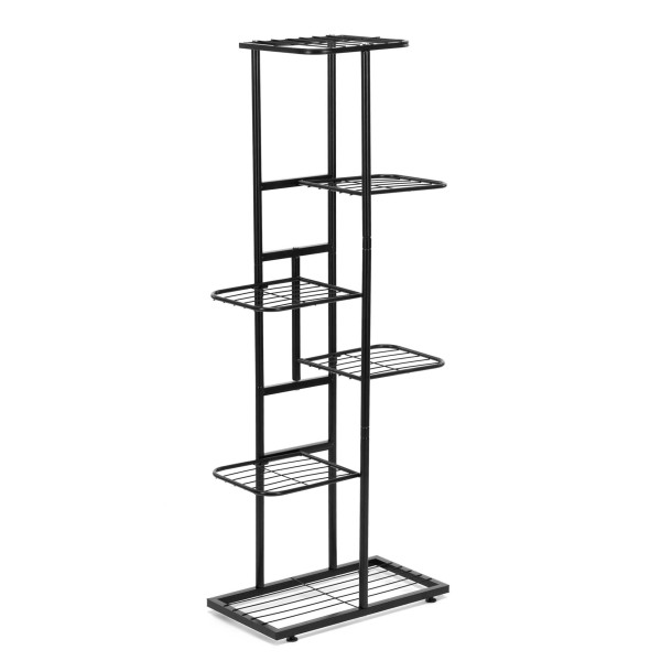 Kwietnik metalowy, pionowy z 6 półkami loftowy stojak na rośliny 106 cm 916487