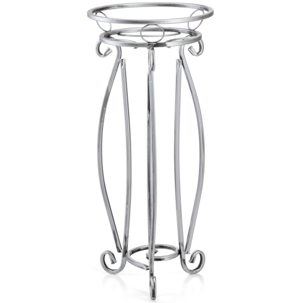 Kwietnik metalowy srebrny 62x28 cm nowoczesny stojak na kwiaty industrialny 676504