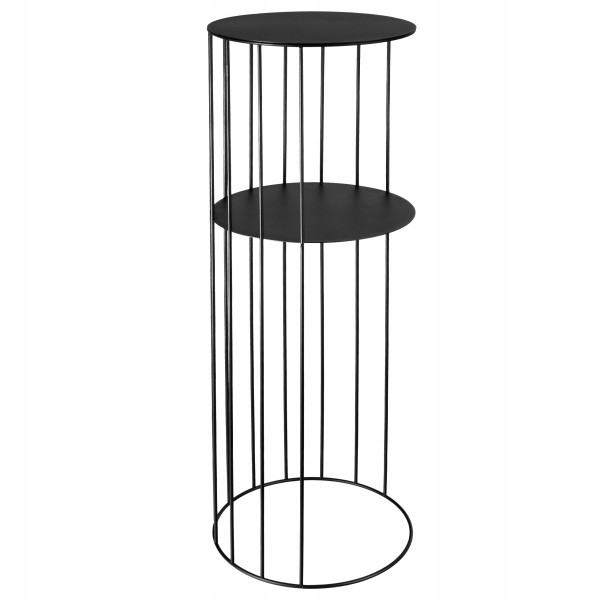 Kwietnik metalowy stojący loft 80cm druciany czarny stolik 667800