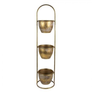 Kwietnik metalowy stojący złoty 72 cm 143091 Kwietnik metalowy stojący złoty 72 cm 143091