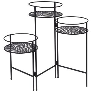 Kwietnik metalowy z 3 podstawkami czarny 38834 Kwietnik metalowy z 3 podstawkami czarny 38834