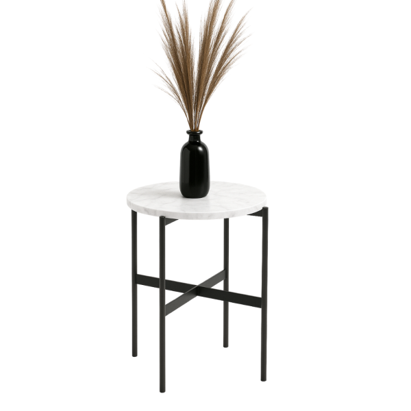 Kwietnik Metalowy z Marmurem Carrara CHERCIO 12 86860