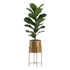Kwietnik metalowy z osłonką na kwiaty 55 cm złoty 88064 Kwietnik metalowy z osłonką na kwiaty 55 cm złoty 88064