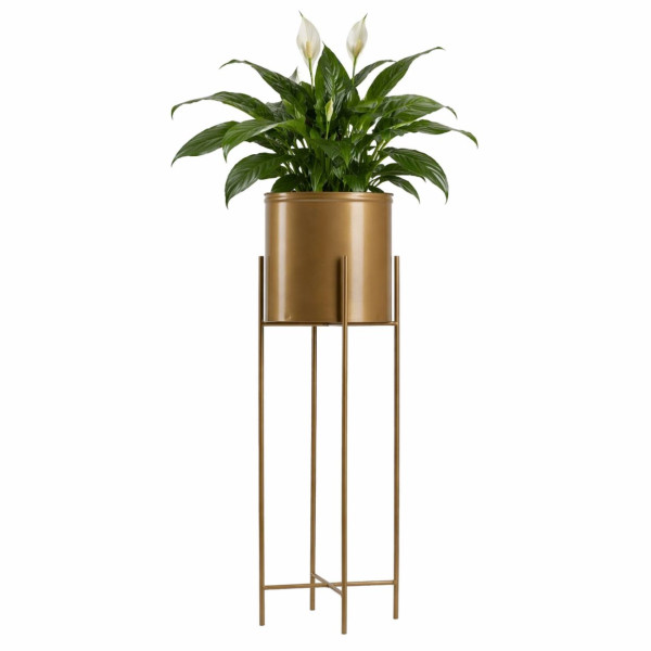 Kwietnik metalowy z osłonką na kwiaty 75 cm złoty 88045