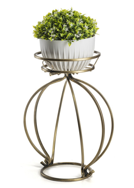 Kwietnik Metalowy Złoty Virella 38x54 cm Do Wnętrz 741392