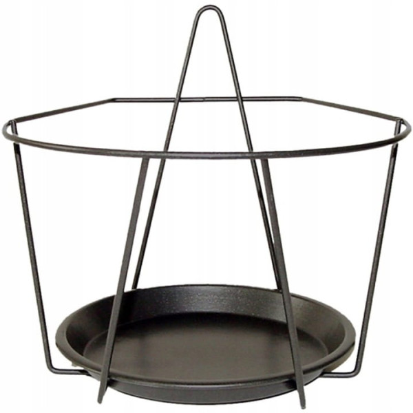 Kwietnik na ścianę metalowy GEOMETRYCZNY LOFTOWY czarny na doniczkę 22x20cm 383194