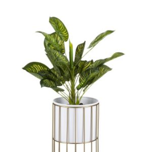 Kwietnik nowoczesny 42 cm złoto biały LOFT metal 89226