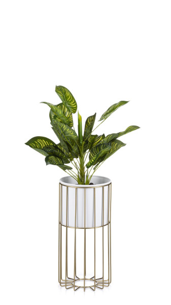 Kwietnik nowoczesny 42 cm złoto biały LOFT metal 89226