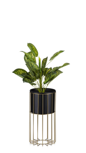 Kwietnik nowoczesny 42 cm złoto czarnym LOFT 89268