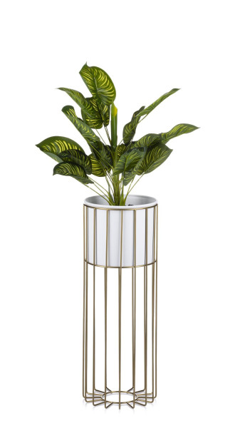Kwietnik nowoczesny 55 cm złoto biały GLAM 89270