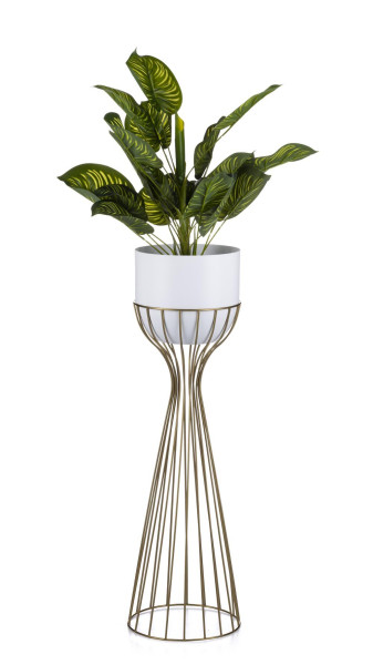 Kwietnik nowoczesny 68 cm złoto biały GLAM 89266