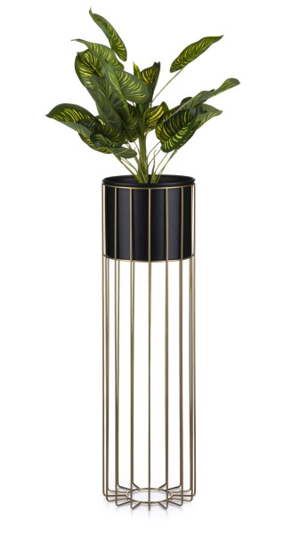 Kwietnik nowoczesny 70 cm złoto czarnym GLAM 89272