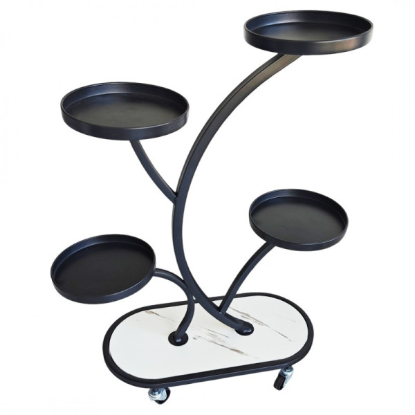 Kwietnik, Regał, Stojak Na Kwiaty Metalowy Na Kółkach 50X 25X 80Cm Sz43Cz 812621