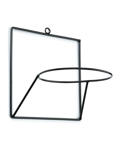 Kwietnik ścienny metalowy czarny loft do salonu 19x22 cm 383200