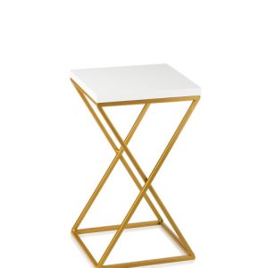 Kwietnik stojący 40 cm blat białym metal GLAM 87889 Kwietnik stojący 40 cm blat białym metal GLAM 87889