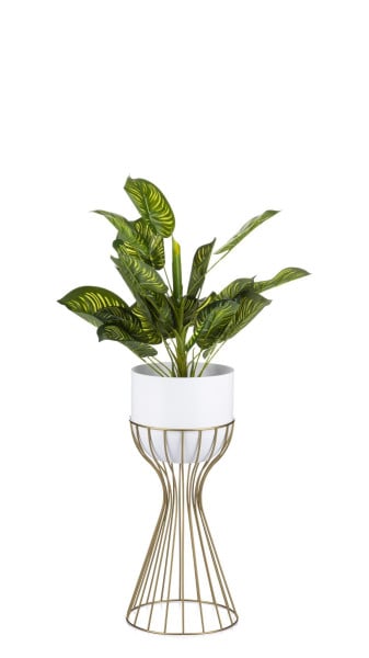 Kwietnik stojący 46 cm złoto biały LOFT metal 89269