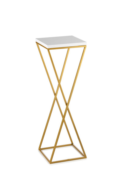 Kwietnik stojący 70 cm blat biały metalowy GLAMOUR 87871