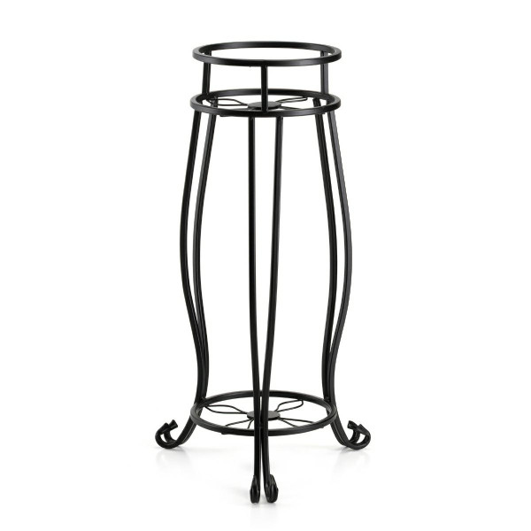 Kwietnik stojący czarny metalowy wysoki 63x31 cm 990988