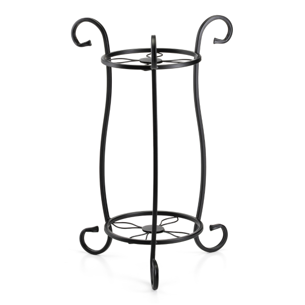 Kwietnik stojący czarny wysoki metalowy 60x33 cm 990996