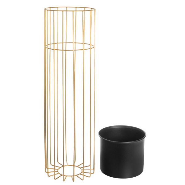 Kwietnik stojący metal czarno złoty stojak loft druciany 70cm 199259