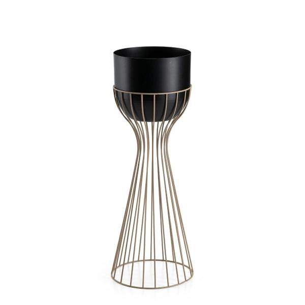 Kwietnik stojący metalowy z czarną osłonką 56 cm taupe 990994