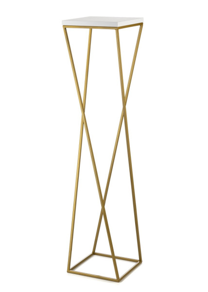 Kwietnik stojak 100 cm złoty biały GLAMOUR 88152
