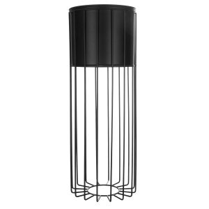 Kwietnik z osłonką stojący metalowy czarny druciany 55cm 199260 Kwietnik z osłonką stojący metalowy czarny druciany 55cm 199260