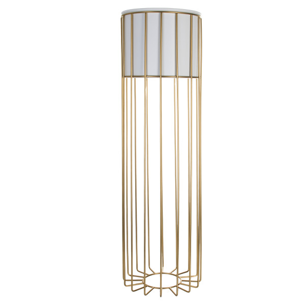 Kwietnik z osłonką stojący metalowy złoto biały 70cm 199255