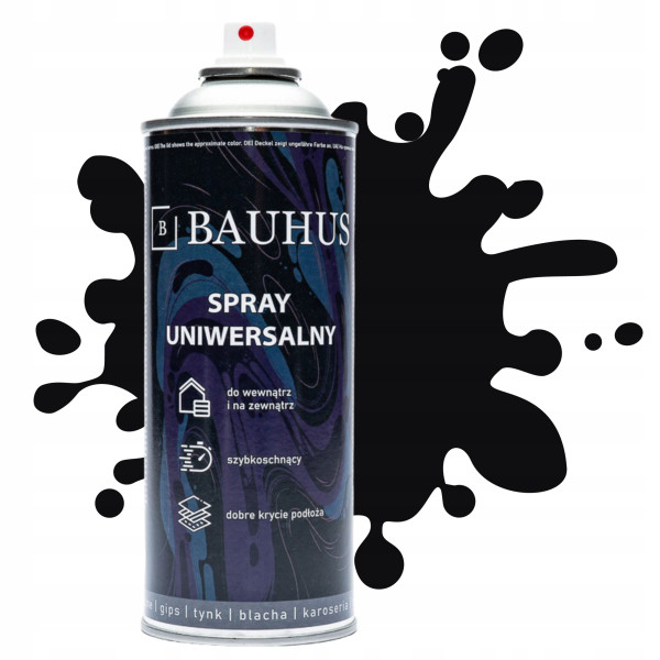 Lakier farba spray emalia RAL 9005 czarny połysk Bauhus 756975