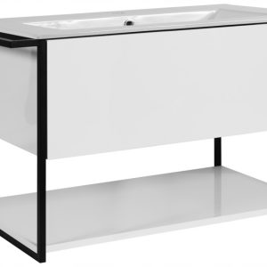 Lakierowana Szafka LOV 80 cm Biały Połysk z Białą Umywalką Wisząca 717118 Lakierowana Szafka LOV 80 cm Biały Połysk z Białą Umywalką Wisząca 717118