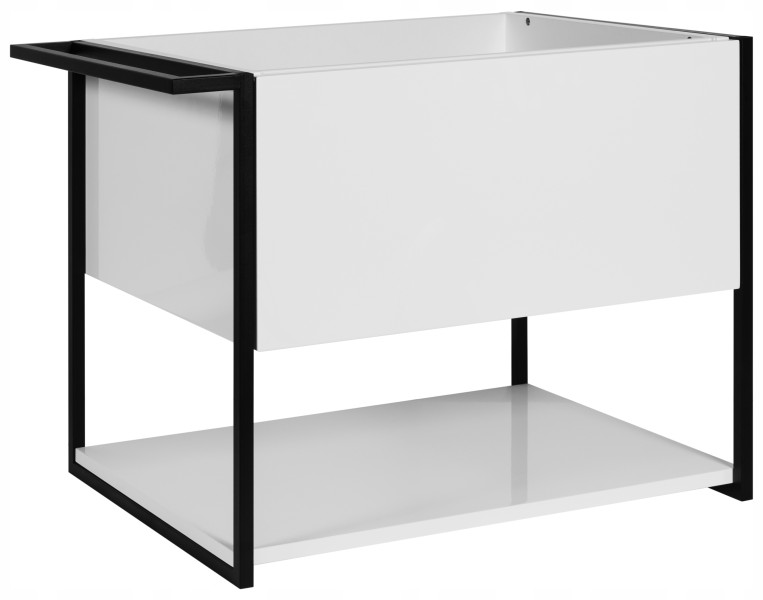 Lakierowana Szafka pod Umywalkę LOV 60 cm Biały Połysk Wisząca Szuflada 717132